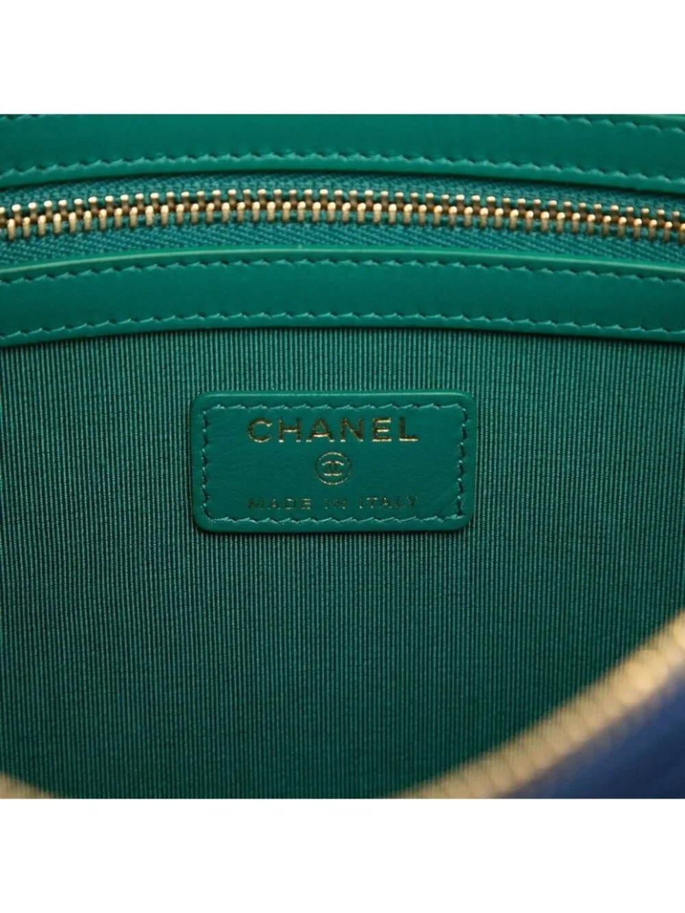 Chanel Quilted Clutch Navy Canvas